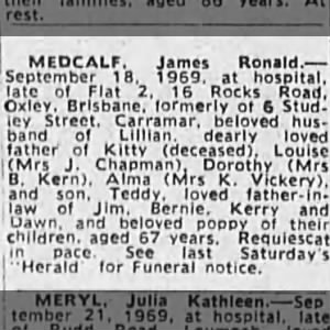 Obituary for  MEOCALF